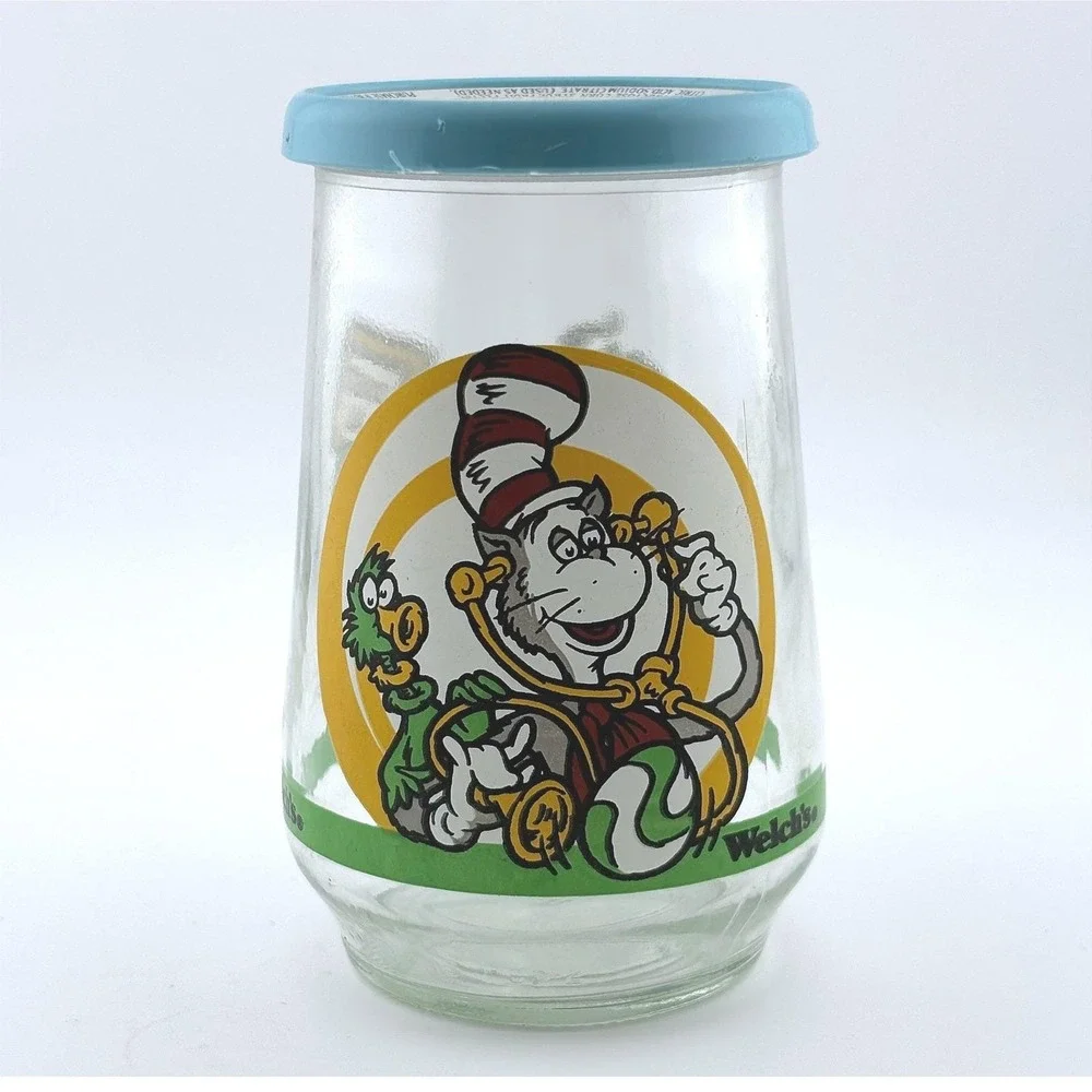 Vintage 1996 Welchs Dr Seuss Wubbulous World Jelly Jar Scene 1 Cat in the Hat